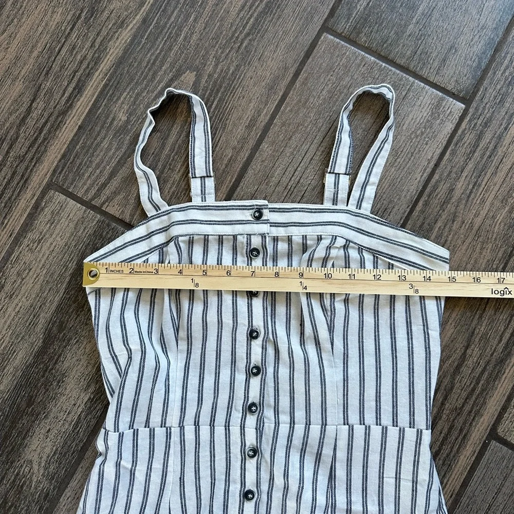 Ivy + Main Classic Striped Linen Blend Striped Button Front Dress Size Medium - Picture 11 of 12